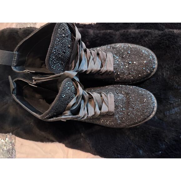 Betsey Johnson x torrid black rhinestone Hudson rocket combat boot 10 ww - Picture 10 of 15